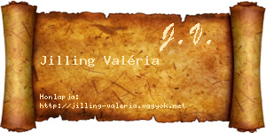 Jilling Valéria névjegykártya